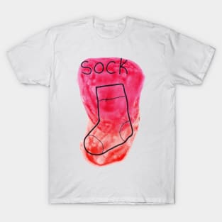 Red Watercolor Sock T-Shirt